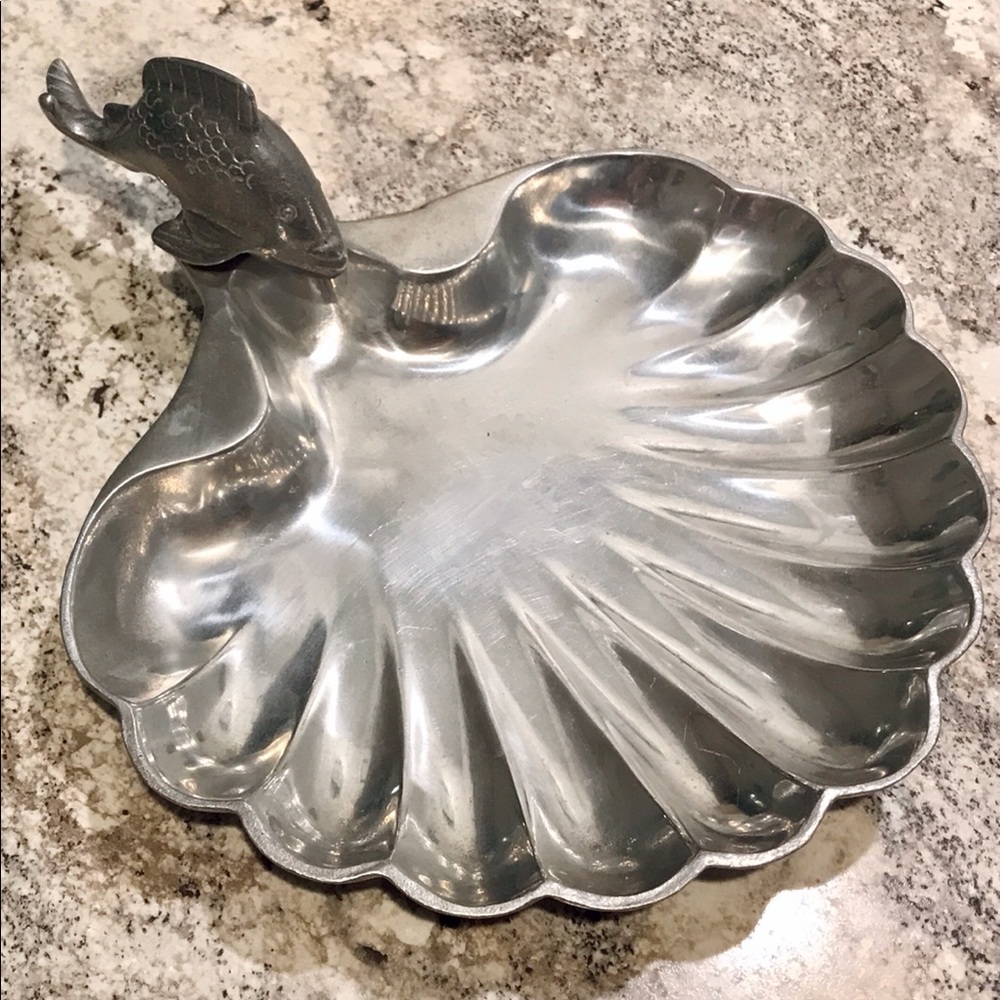 Pewtarex Seashell Fish Handle Serving Platter